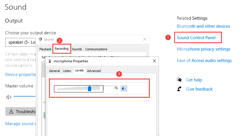 Windows 11 Sound input device properties showing the microphone input volume slider set above 0 and not muted